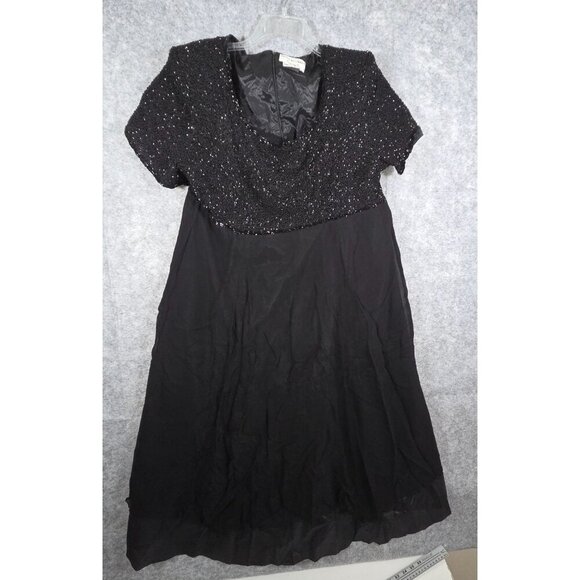 Adrianna Papell Dresses & Skirts - Papell Boutique Evening Women's Mini Dress Short Sleeve Flowy Black Size 20